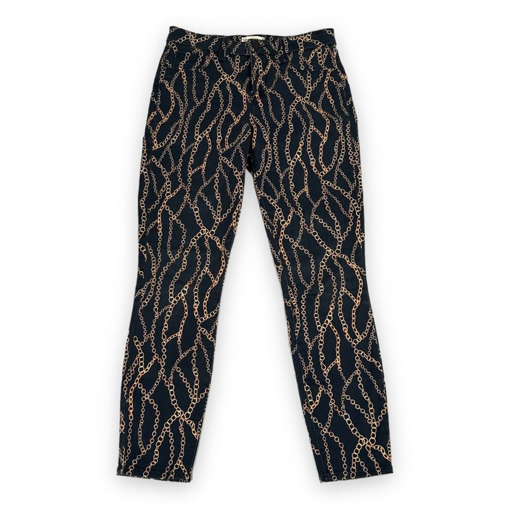 L’agence Margot Pants Jeans‎ Womens 26 Navy Blue Gold Chains Mid Rise Horsebit